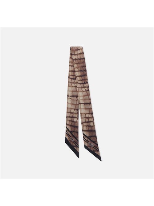 bandeaux in twill di seta con stampa alligatore Elisabetta Franchi | FO23L61E2644